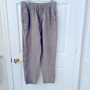 Athleta Retreat Linen AnklePants size M light brown relaxed fit